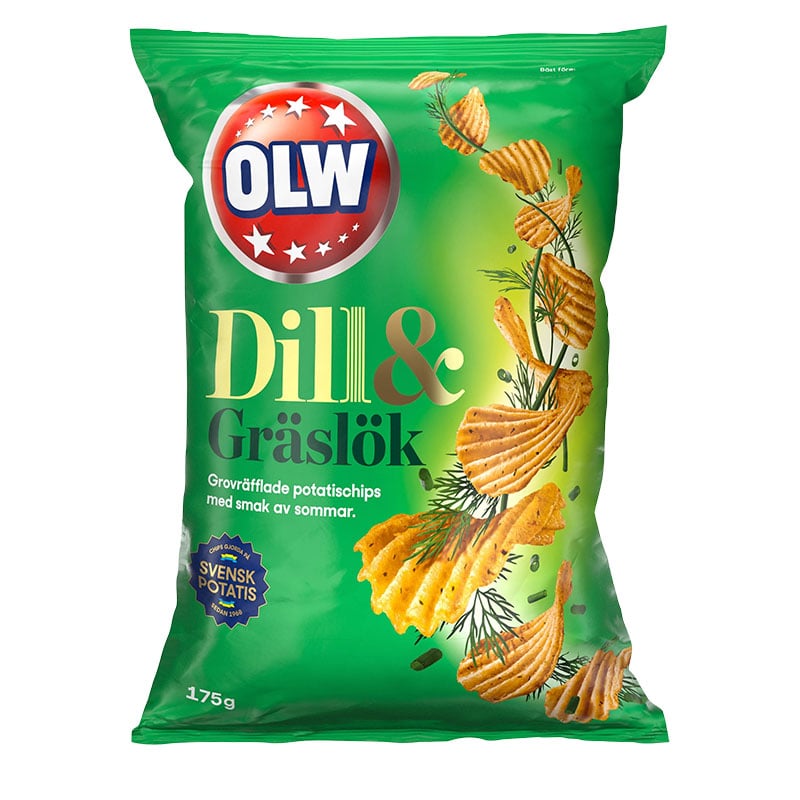 Dill & Gräslökchips 175g