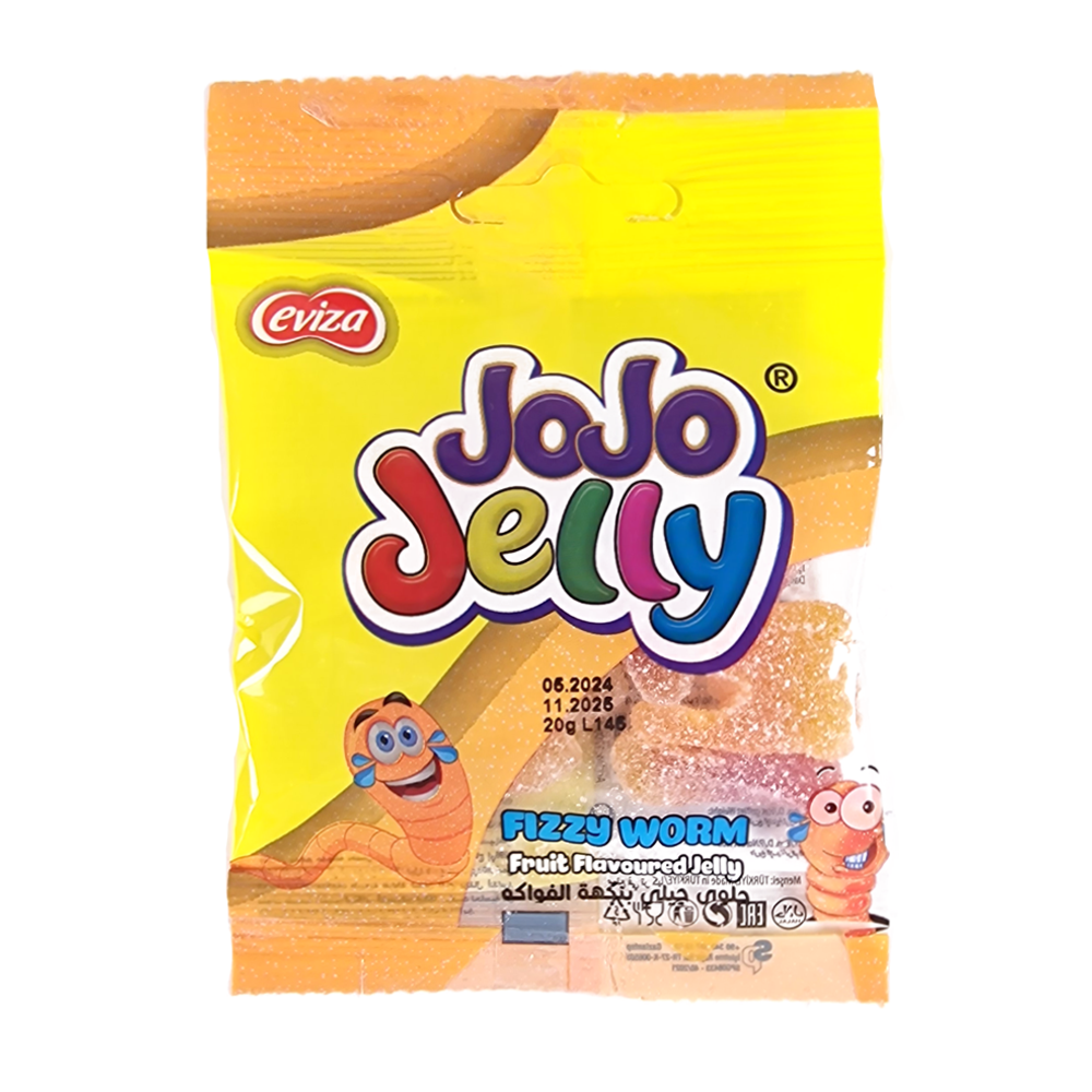 Jelly fizzy neon worms